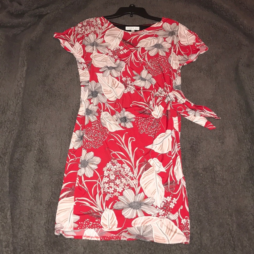 Red floral dress